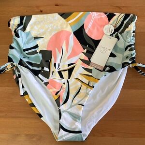 Calia tankini high-rise bottom NWT multi palm print